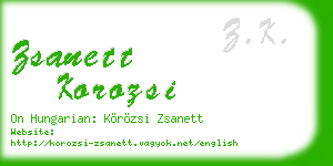 zsanett korozsi business card